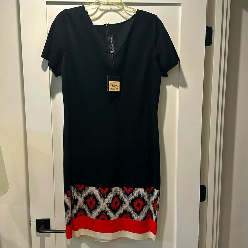 NWT St. John knitted dress with Ikat design - Size 16
